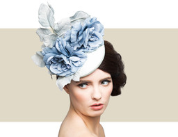 DESI COCKTAIL HAT - Blues and Silver