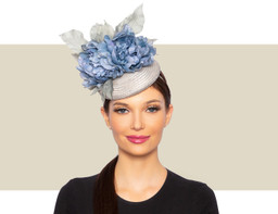 DESI COCKTAIL HAT - Blues and Silver