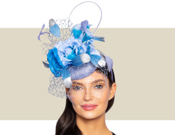 TULLY COCKTAIL HAT WITH NETTING - Baby Blues