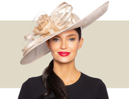 SOFIA FASCINATOR HAT - Champagne Lurex