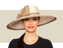 CAMERON WOMENS HAT - Ivory and Beige
