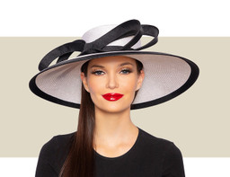 ISELA DOWNBRIM HAT - White and Black