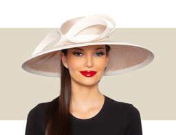 ISELA DOWNBRIM HAT - Beige and Ivory