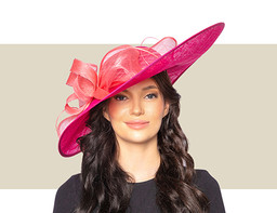 LIA KENTUCKY DERBY HAT - Hot Pink and Coral