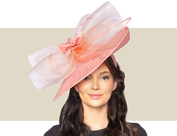 DAKOTA FASCINATOR HAT - Peachy Pink