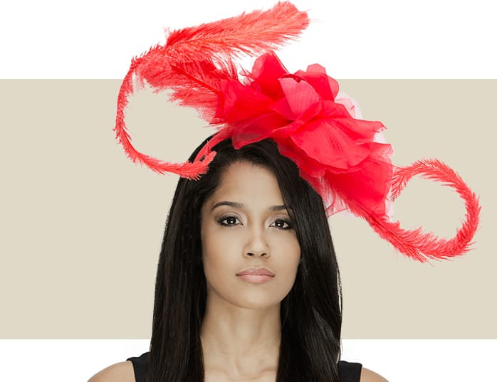 Cordelia Red Fascinator Hat with Giant 