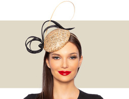 CARY COCKTAIL HAT - Animal Print and Black