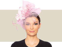 FASCINATOR WITH VEIL - Pink