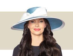 CAMERON WOMENS HAT - Blue and White