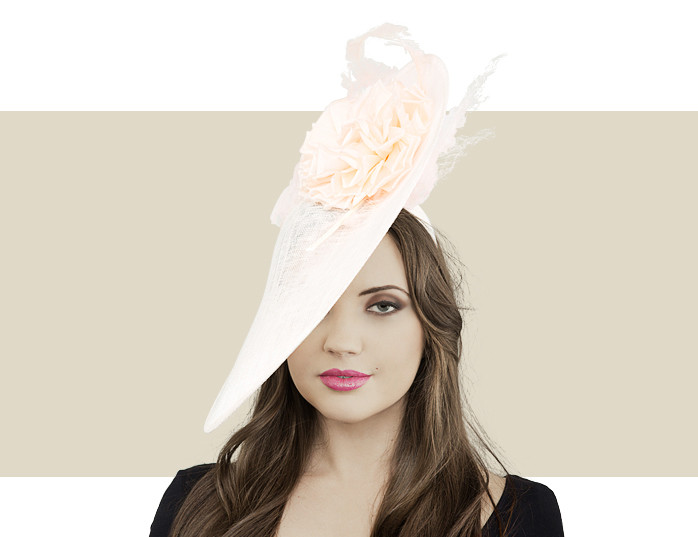 Peach fascinator hat Clearance