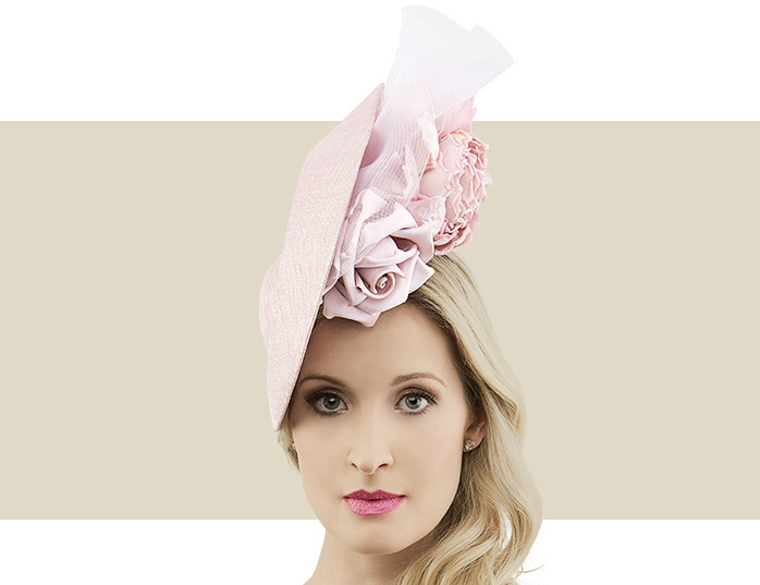 dusky pink hats for weddings