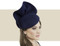 Gina Foster Imperial navy blue fur felt beret winter hat