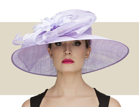 Kathleen Lavender Sinamay Hat with 