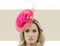 Lace Disc Fascinator Wedding Hat - Hot Pink