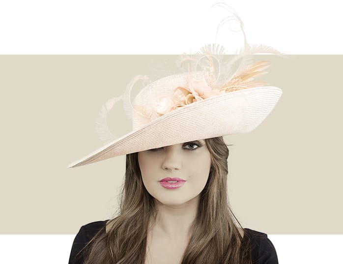 Magnolia Natural Wide-Brimmed Hat with Silk Rose Detail