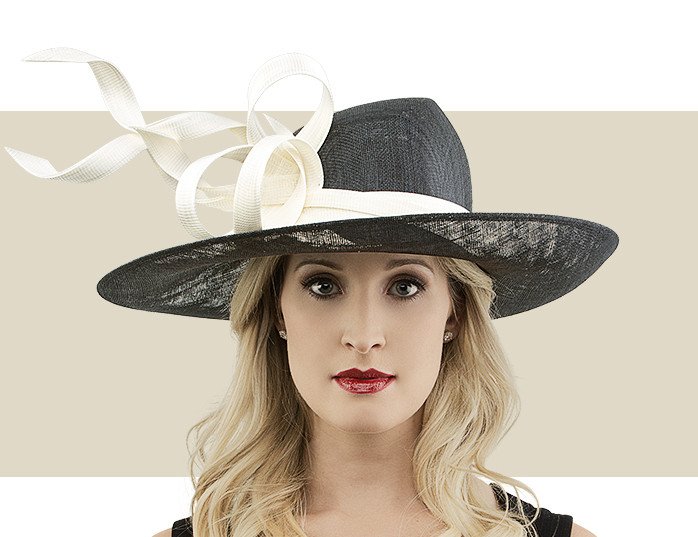 Small Oval Hat with Sinamay Buntal Bow Trim