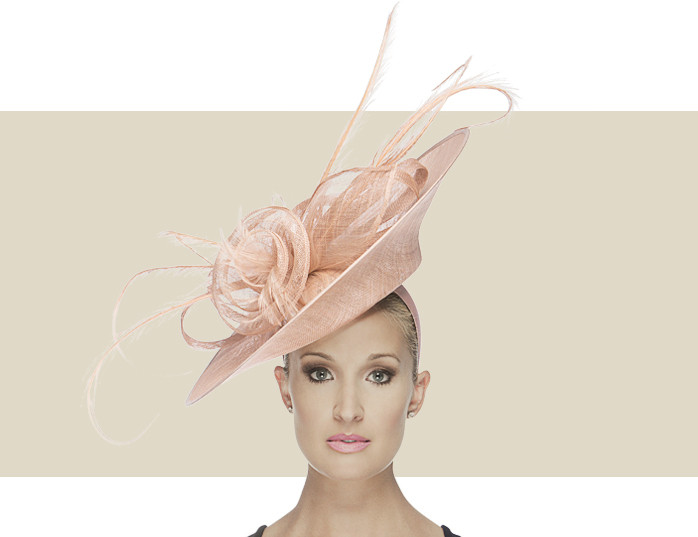 Beige fascinator hat Clearance