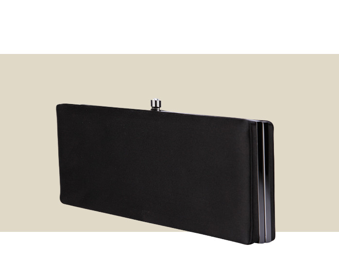 High Quality 18*10.5cm Custom Bag Accessories Metal Box Clutch Wallet Frame  Purse With Black Plastic Box Clutches Purse Frame