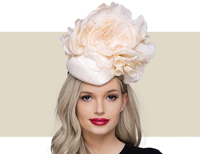 ivory pillbox hat