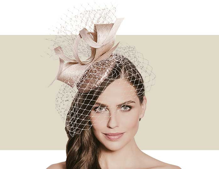 Gold Sequin Headpiece with Veiling 