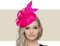 BAMBIE Fascinator Church Hat with Feathers - Hot Pink