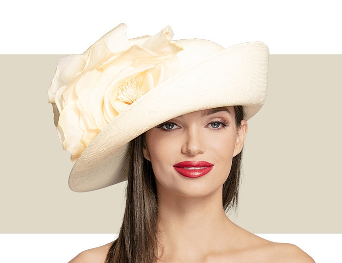 DEEP UPTURN HAT - Ivory - Gold Coast Couture
