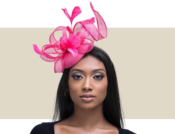 Bessie - Hot Pink Fascinator Hat with Fabric-covered Headband