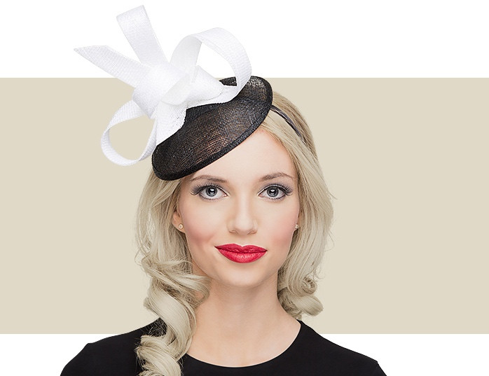 Kelli Fascinators for Women in Black And White - Online Headbands