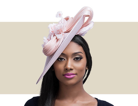 Light pink fascinator hat on sale