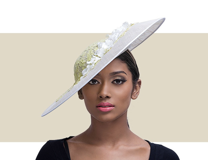 silver and pink wedding hats