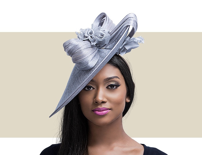 ladies silver wedding hats