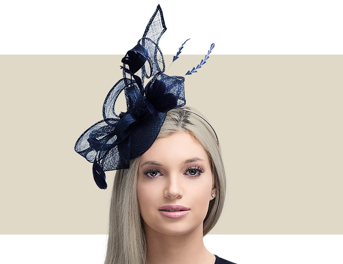 Bessie Navy Blue Fascinator Designer 