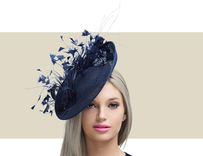 navy blue fascinator hats