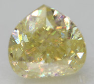 CERTIFIED 0.77 CARAT FANCY YELLOW SI1 MODIFIED HEART SHAPE NATURAL LOOSE DIAMOND 5.35X4.91MM  *360 REAL VIDEO & IMAGES