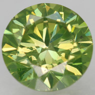 CERTIFIED 0.63 CARAT LEMON GREEN VVS2 ROUND BRILLIANT NATURAL LOOSE DIAMOND FOR RING 5.47MM  *360 REAL VIDEO & IMAGES