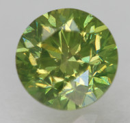 CERTIFIED 0.61 CARAT LEMON GREEN VVS2 ROUND BRILLIANT NATURAL LOOSE DIAMOND FOR RING 5.2MM  *360 REAL VIDEO & IMAGES