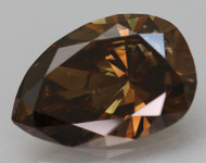 Certified 1.24 Carat Orangy Brown VS2 Pear Natural Loose Diamond 8.95x6.2mm 2VG  *360 PROFESSIONAL VIDEO & IMAGES