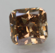 CERTIFIED 1.30 CARAT YELLOW BROWN VS2 CUSHION SHAPE NATURAL EARTH MINED LOOSE DIAMOND 5.86X5.61MM  *360 VIDEO & IMAGES