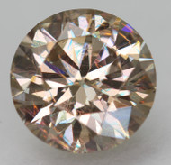 CERTIFIED 1.10 CARAT FANCY BROWN VVS2 ROUND BRILLIANT NATURAL EARTH MINED LOOSE DIAMOND 6.75MM  *360 REAL VIDEO & IMAGES