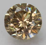 CERTIFIED 1.24 CARAT YELLOW BROWN VVS2 ROUND BRILLIANT NATURAL EARTH MINED LOOSE DIAMOND 6.56MM  *360 REAL VIDEO & PICS