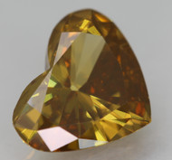 CERTIFIED 1.08 CARAT ORANGY YELLOW VVS1 HEART SHAPE NATURAL EARTH MINED LOOSE DIAMOND 8.62X6.7MM  *360 REAL VIDEO & PICS