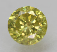 CERTIFIED 0.53 CARAT CANARY YELLOW VVS2 ROUND BRILLIANT NATURAL EARTH MINED LOOSE DIAMOND 4.95MM  *360 REAL VIDEO & PICS