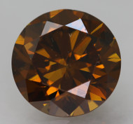 CERTIFIED 1.02 CARAT ORANGY BROWN VS1 ROUND BRILLIANT NATURAL EARTH MINED LOOSE DIAMOND 6.46MM  *360 REAL VIDEO & IMAGES