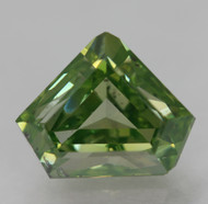 CERTIFIED 1.38 CARAT VIVID GREEN VS2 SHIELD SHAPE NATURAL EARTH MINED LOOSE DIAMOND 7.88X6.34MM  *360 REAL VIDEO & PICS