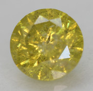 0.59 CARAT CANARY YELLOW ROUND BRILLIANT NATURAL EARTH MINED LOOSE DIAMOND 5.16MM *360 PROFESSIONAL VIDEO & IMAGES