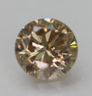 Certified 0.73 Carat Orangy Brown VVS1 Round Brilliant Natural Earth Mined Loose Diamond 5.64mm  *360 REAL VIDEO & PICS