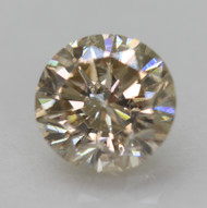 Certified 0.80 Carat Yellow Brown VS2 Round Brilliant Natural Earth Mined Loose Diamond 5.87mm  *360 REAL VIDEO & PICS