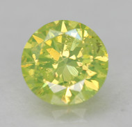 0.34 CARAT YELLOW GREEN SI2 ROUND BRILLIANT NATURAL EARTH MINED LOOSE DIAMOND FOR JEWELRY 4.45MM *360 VIDEO & PICTURES