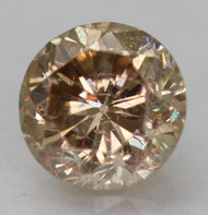 0.46 CARAT YELLOW BROWN VS2 ROUND BRILLIANT NATURAL EARTH MINED LOOSE DIAMOND FOR JEWELRY 4.74MM *360 VIDEO & PICTURES