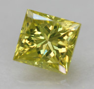 0.19 CARAT CANARY YELLOW VVS2 PRINCESS NATURAL EARTH MINED LOOSE DIAMOND FOR JEWELRY 3.16X3.00MM *360 VIDEO & PICTURES